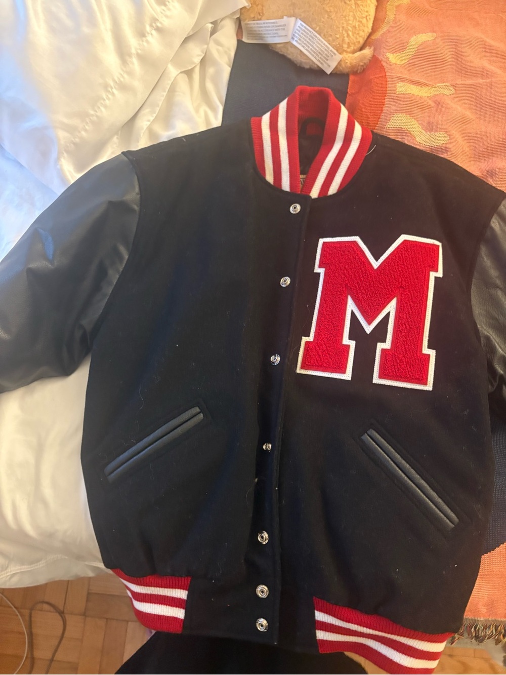Maryland Black & Red Varsity Letterman Jacket